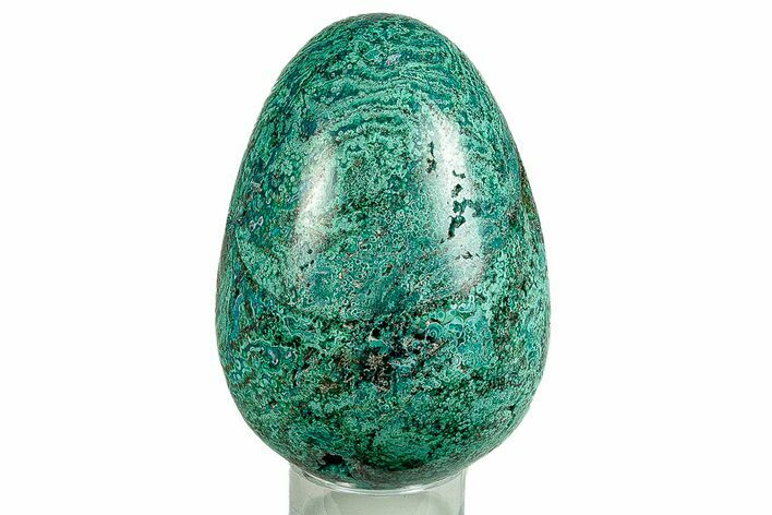 Polished Chrysocolla & Malachite Egg - Peru #255277